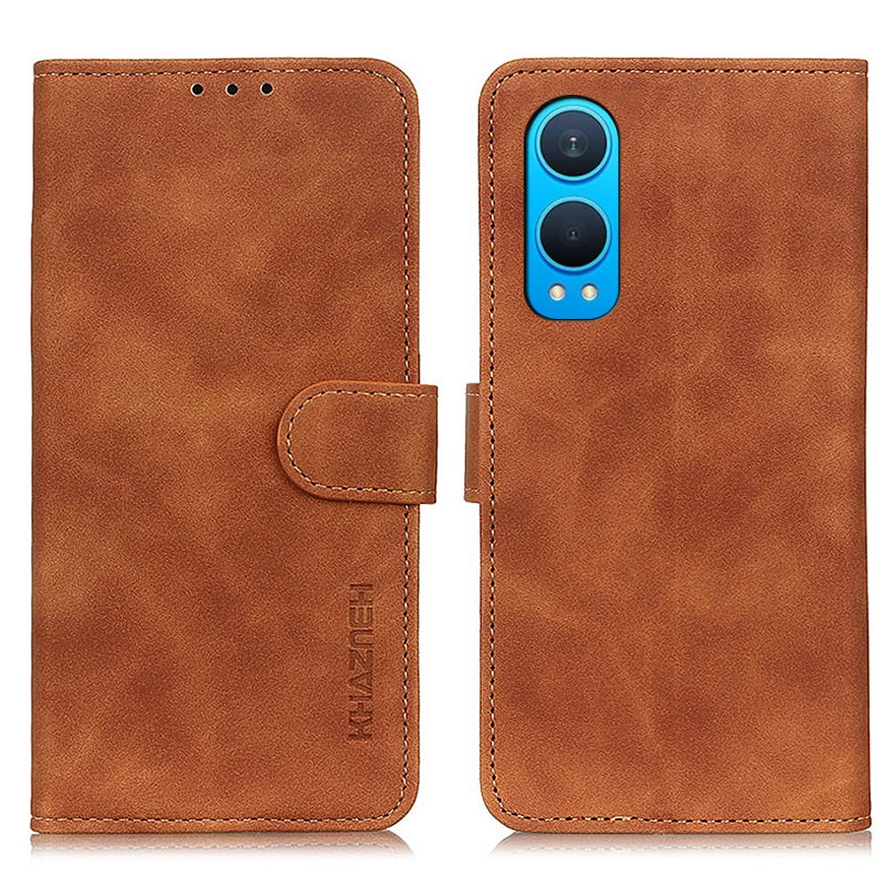 KHAZNEH For OnePlus Nord CE4 Lite 5G/Oppo K12x 5G (China) Case PU Leather Retro Texture Phone Cover