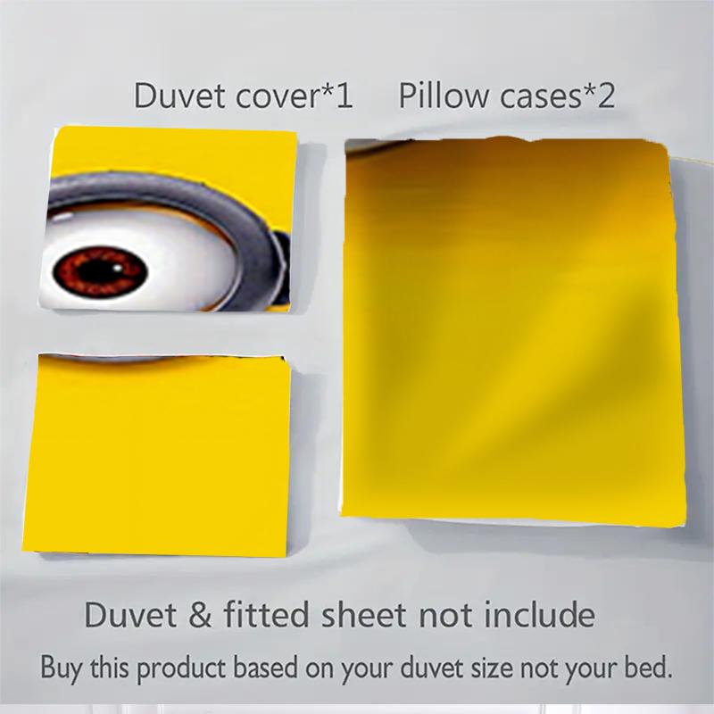 3Pcs Despicable Minions Adventure Bedding Sets For All Sizes New 3D Printed Bed Cover Comforter Duvet Cover Pillowcase Bedroom Decoration