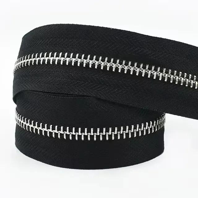 1-5 Yards 5# Meetee Metallreißverschlüsse zum Nähen Dekorativer Reißverschluss Meterware Kleidung Mantel Reißverschlussverschluss Reparatursets DIY Zubehör