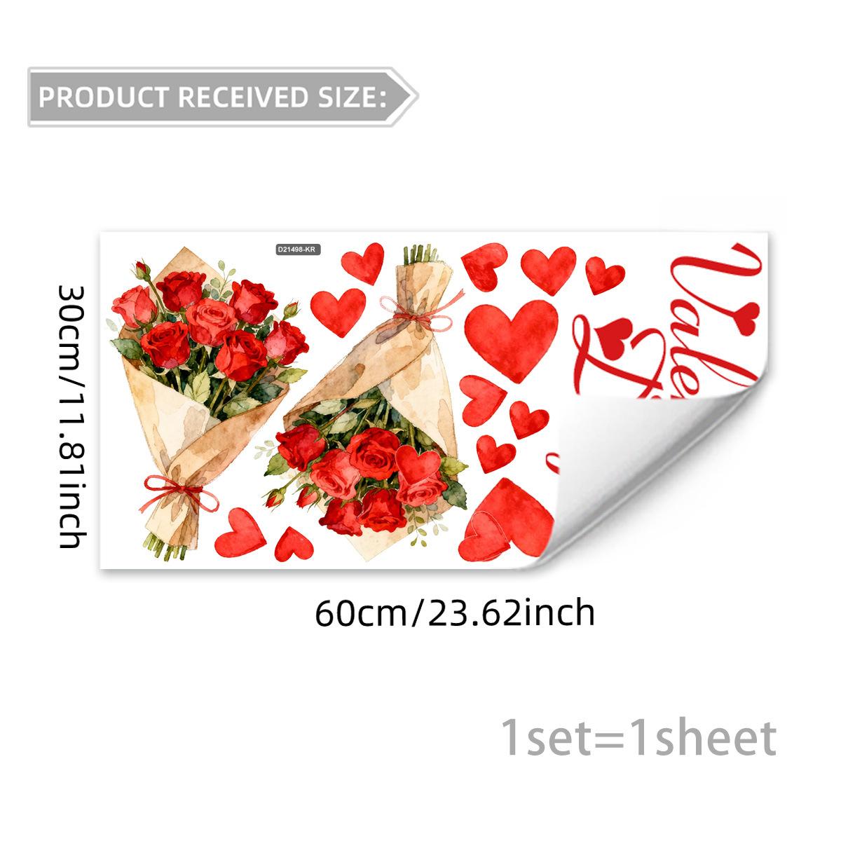 

Valentine\ s Day Decor Heart Window Cling Static Cling Technology Adhesive-free Application Residue-free Removal China Mainland