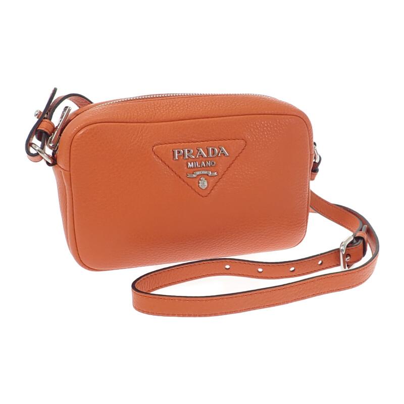PRADA  1BH192 Shoulder Bag Orange leather Women