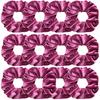 12pcs Vintage Women Pink Velvet Scrunchies Baby Girls Headwear White Black Blue Green Elastic Hair Bands Kids Hair Accessories