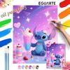 Stitch Milkshake Painting by Numbers Hand Filled Drawing Art Kit Home Decor