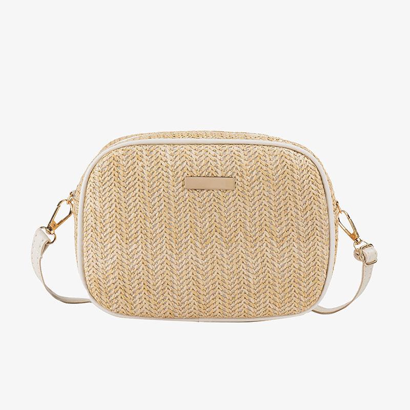 Simple and fashionable women's bags, small fresh woven crossbody shoulder small square bag, mini mobile phone bag.