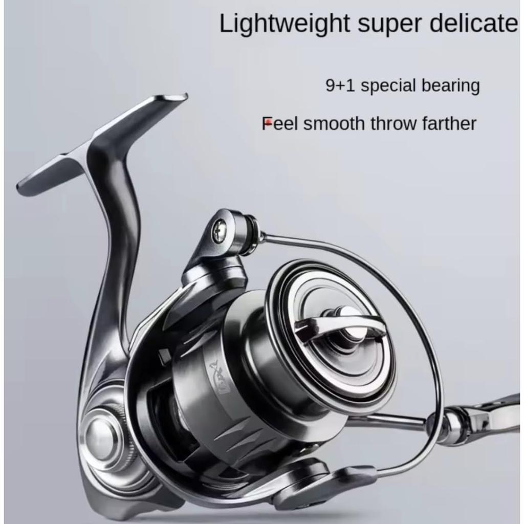 Spinning Lightweight Gear 4kg for and Light Stream Fishing Fi's+7 Reel, 1000, 1500, 2000, 136g, 9+1 Bearings, 5.21 Ratio, Drag, Ajing, Rockfishing,