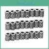 Alloy Hair Beard 24pcs Beads Unique Patterns Vintage Hair Braiding Beads Dreadlocks Accessories