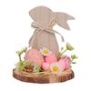 Hand Carved Wood Easter Hare Ornament Wooden Animal Figurine Festival Decoration For Mantels Tabletop Shelf Display