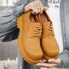 Spring  Autumn Men Handsome Derby Shoes Commuting Thick Sole Height Increasing Anti Slip Retro Breathable Motorcycle Shoes