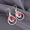 Pink Tourmaline Gemstone 925 Sterling Silver Jewelry Handcrafted Earrings 1.70" EE-96-15