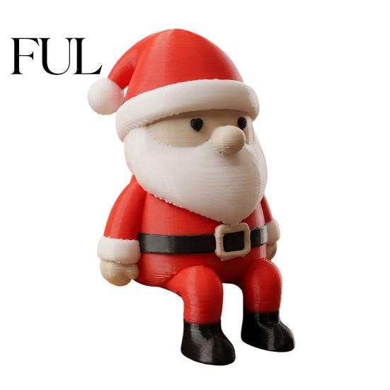 Holiday Shelf Sitter 3D Printed Santa Claus Figurine, Christmas Decoration, Party Supplies Small Gnome Statue for Desktop Home Decor Seasonal