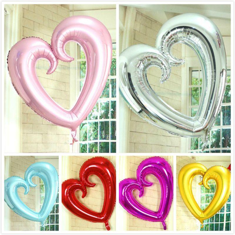 Hook Helium Heart Wedding Birthday Party Valentines Day Heart Foil Balloon