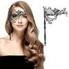 Halloween Half Hollow Out Mask with Stick Masquerade Mask Lace Masks Upper Half Face Mask