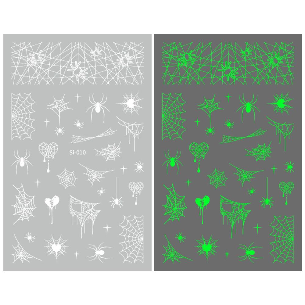 2026 Luminous Green & Blue Nail Stickers for Professional Salons - White-Enhancing Style