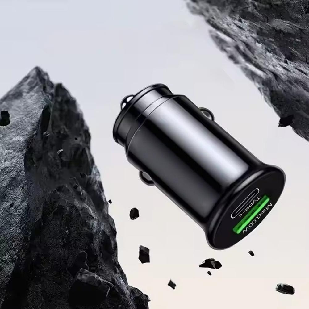 Car Super Fast Charger Dual Ports Support Android Apple Pull QC3.0 Fast Fast Charging 12-24V Ch W6C8