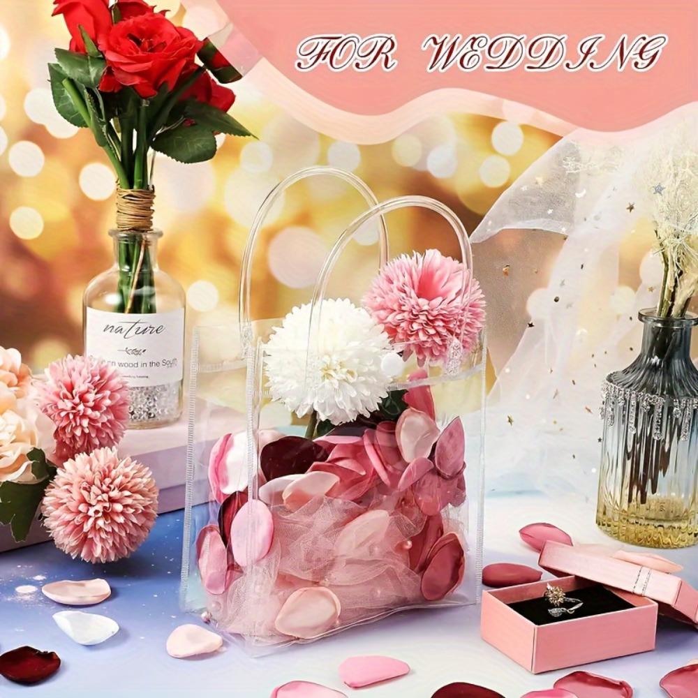 16ks Průhledná dárková taška z PVC Průhledná plastová dárková taška pro družičky Vhodné pro svatební oslavy Uvítací večírky Svatební dárky Dárkové tašky