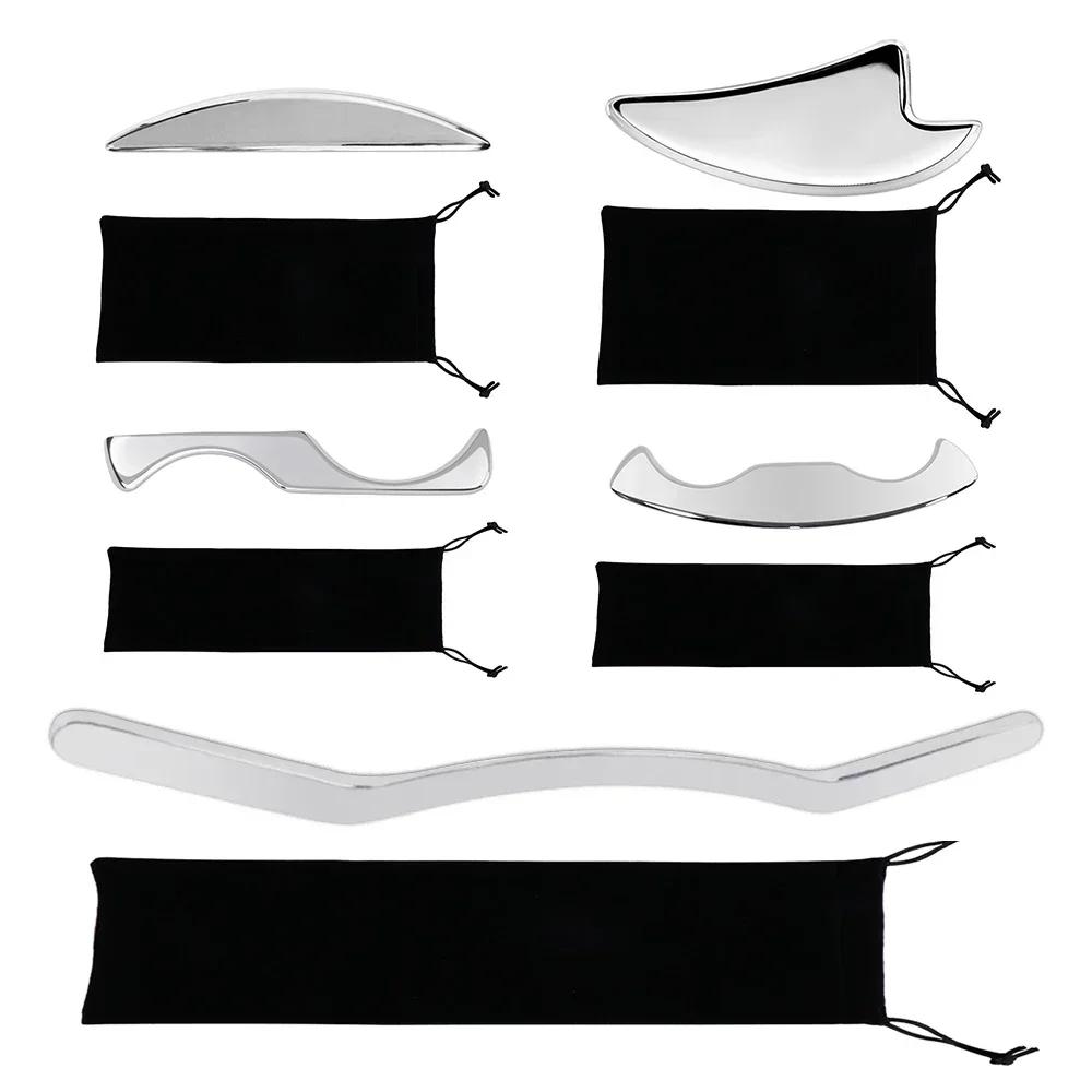 

5pcs/Set Stainless Steel Gua Sha Scraper Physical Therapy Fascia Knife Myofascial Release IASTM Physiotherapy Body Massage Tools