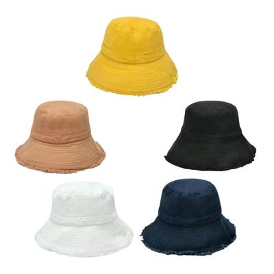 Sun Protection Women Bucket Hat Windproof Fisherman Cap Cotton Packable Sun Hat