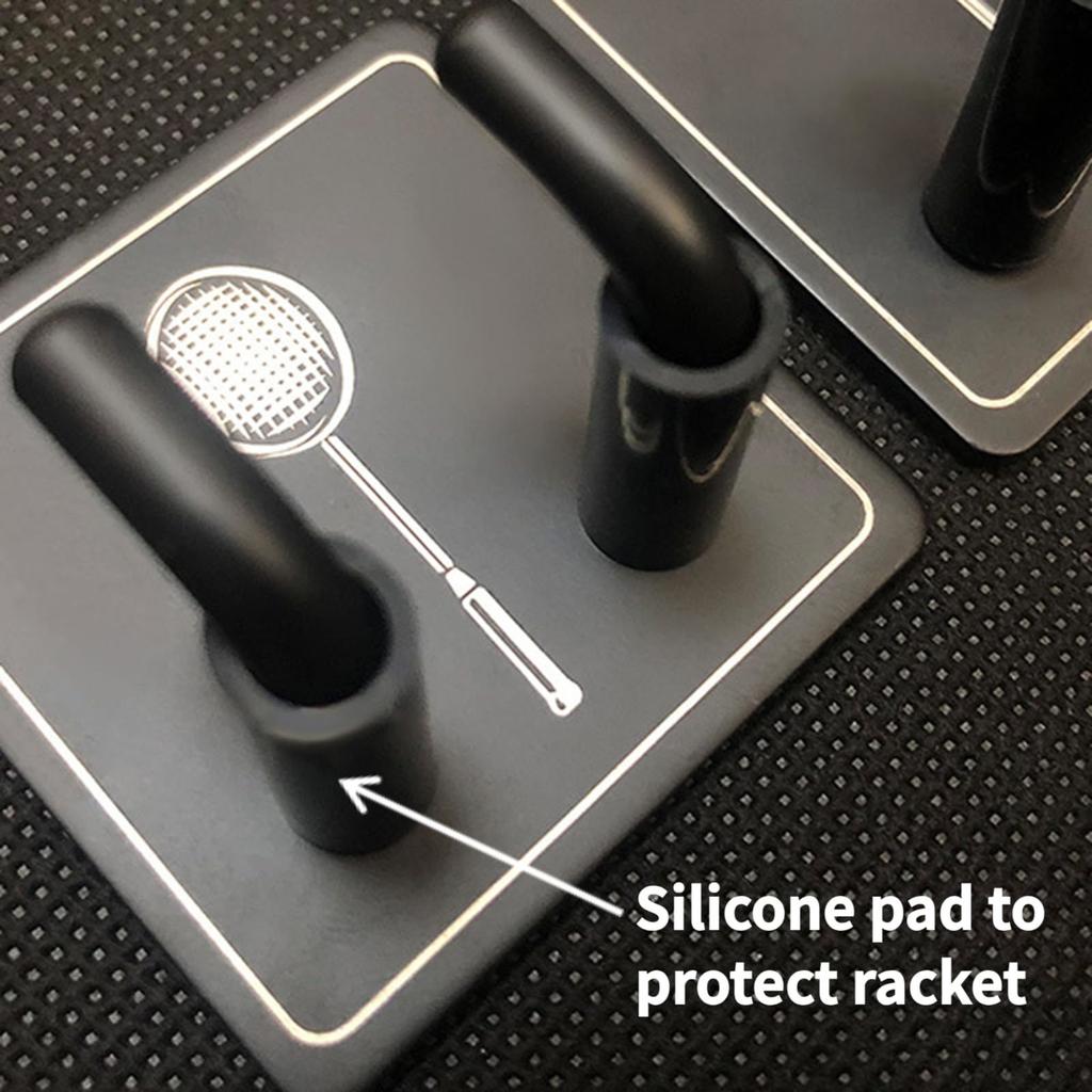 2Pcs Wall Mounted Racket Rack Metal Hanging Hook Tennis Racket Holder Vertical Display Holder for Garage Gym Workouts