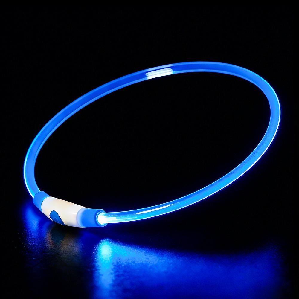 USB Rechargeable LED Dog Collar - Adjustable Light-Up Neck Ring for Large, Medium, and Small Dogs