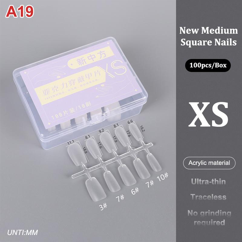 100Pcs/Box Matte Fake Nails No Polishing Press On False Nails Medium Short Design High Matt Soft Gel Nail Tips For Extension