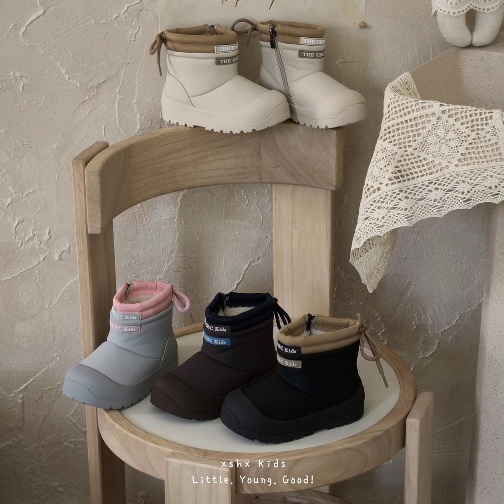 XSHX Paris Bauhaus | Boys and Girls Winter Waterproof Ski Snow Boots Full Rubber Non-slip Outsole Thickened Long Hair