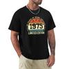 Vintage 1975 Retro 50th Birthday Gift Idea T-Shirt Topping Graphic Tee Shirt T-shirts Oversize Workout Shirts for Men