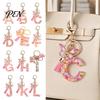 Backpack Keychain Pink Series Pendant, Sequins Heart Initial Letter Charm Key Chain with Everyday Carry Butterfly Tassel Design, A-Z Holder