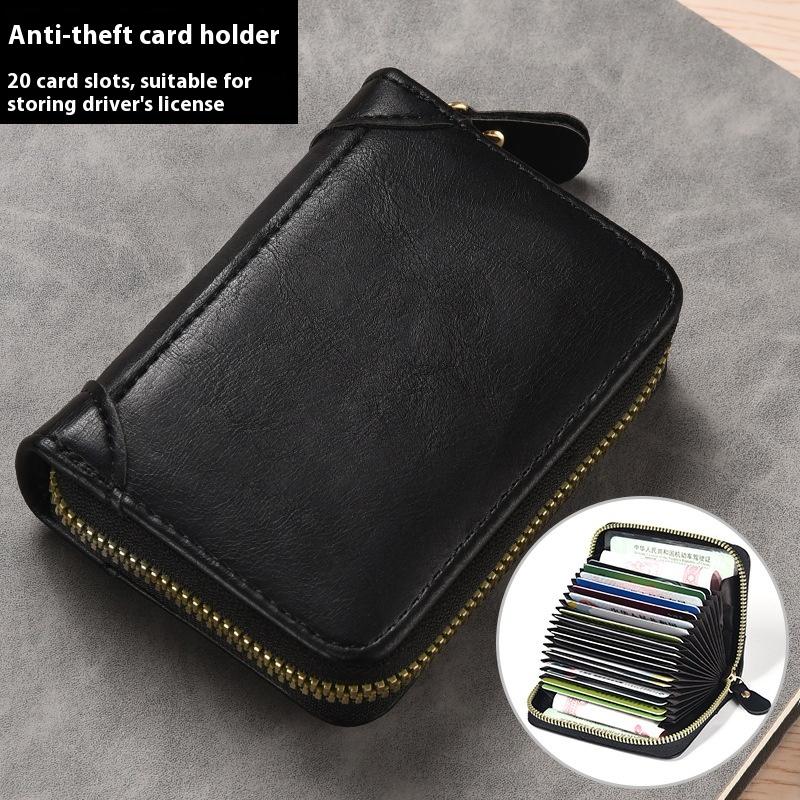 Card Bag Men's Anti-degaussing Theft Certificate Card Bag Small Multi-card Organ Card Clip Large Capacity Women's Bank Card Holder