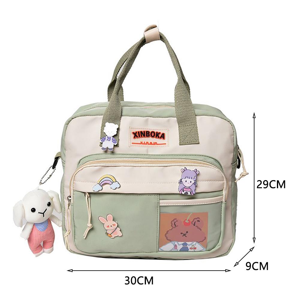 Kawaii Shoulder Backpack Korean Japanese Students Totes Schoolbag Hit Color Nylon Cute Girl Travel Crossbody Messenger Bags