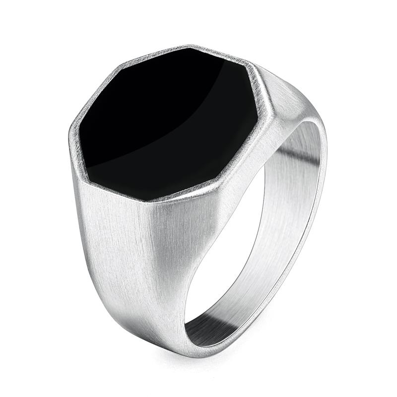 New Metal Glossy Rings for Men Geometric Width Signet Finger Band Rock Punk Style Fashion Ring Jewelry Accessories Wholesale
