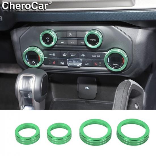 Green Air Condition Audio Switch Knob Trim For Ford Bronco -2025 Accessories