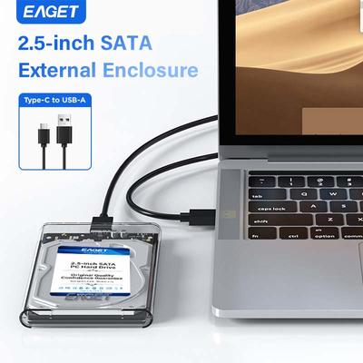 EAGET 2,5 colio išorinio standžiojo disko korpusas USB 3.0 į SATA III kietojo disko dėklas, skirtas 2,5 colio SATA HDD SSD Max 6TB palaikymas UASP