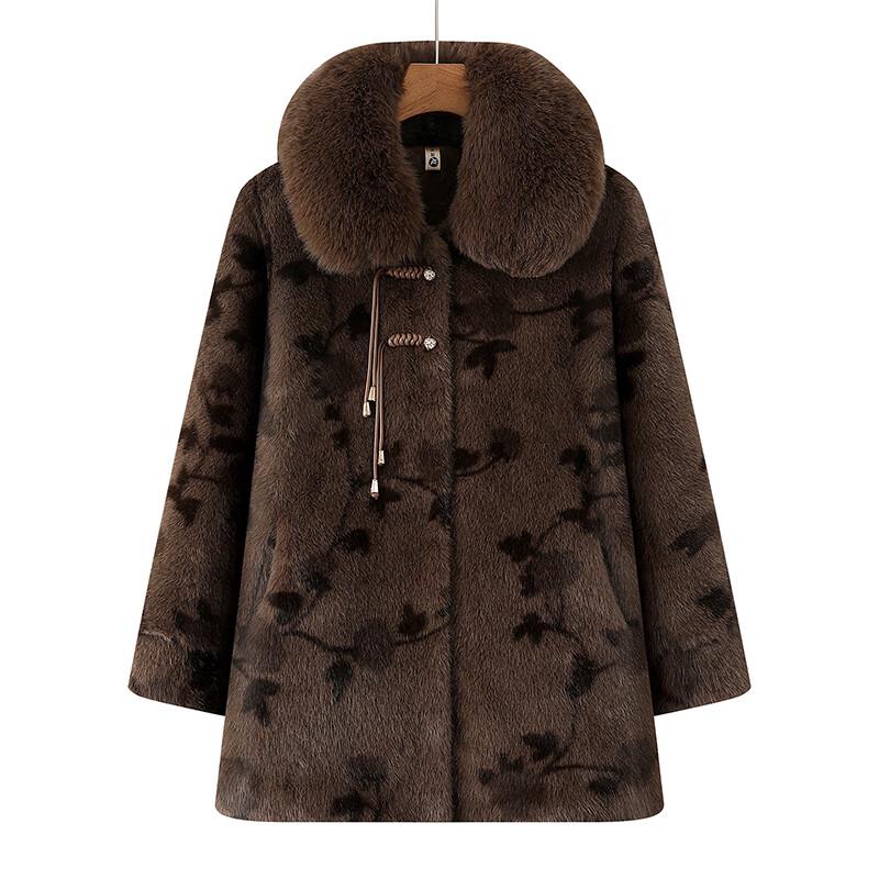 Elegantní dámský zimní kabát ze směsi vlny s přídavkem sametu