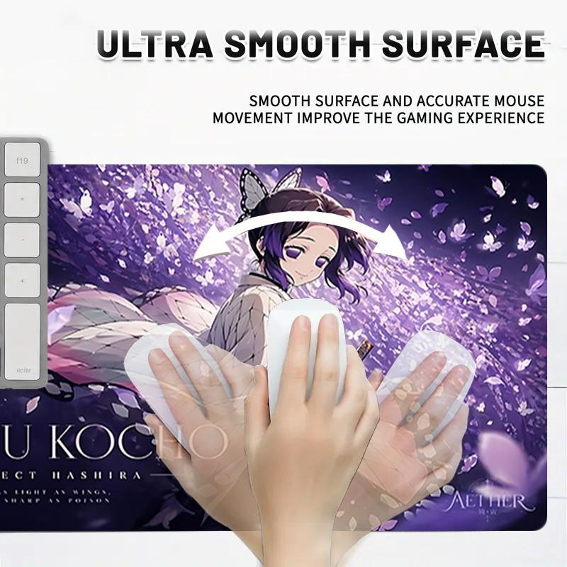 1 Stück Shinobu Kocho Butterfly Dreams Gaming-Mauspad Tastatur Schreibtischmatte Rutschfeste Gummikante Wasserdicht Computer-Mauspad für Büro Heimdekoration Y13
