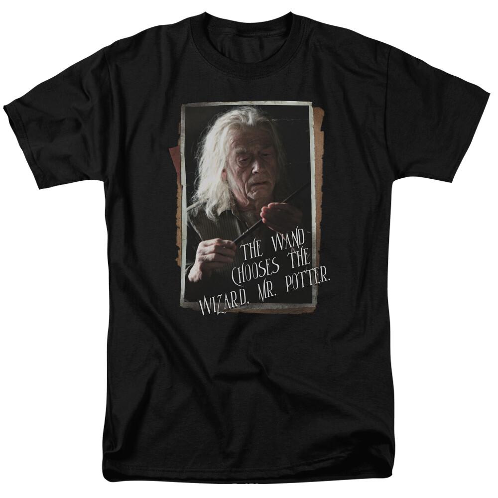 Harry Potter Olivander T Shirt Mens Licensed Wizard Movie Tee Hogwarts Black S