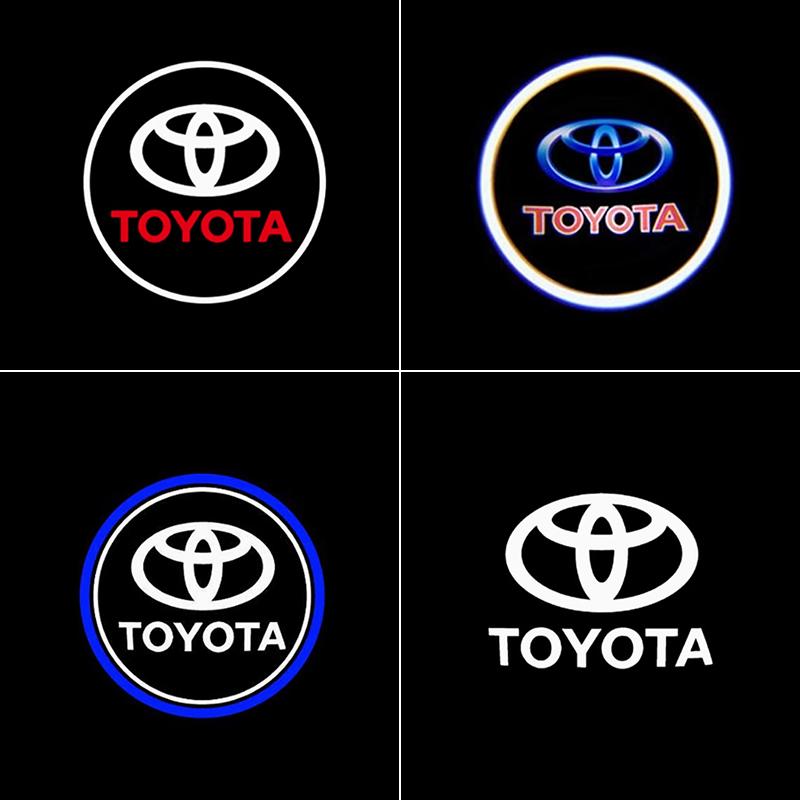 VTSJ3 2PCS LED Car Door Welcome Lights For Toyota, Logo Projector Lamps, Fits Toyota Highlander / RAV4 / Camry / Avalon / Corolla /pra