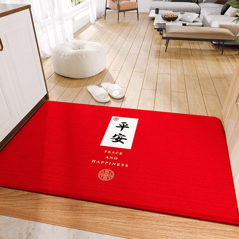 Nový čínský vstup a výstup bezpečný novoroční podložka do dveří Červená slavnostní podložka protiskluzová novoroční dveře odolné proti opotřebení