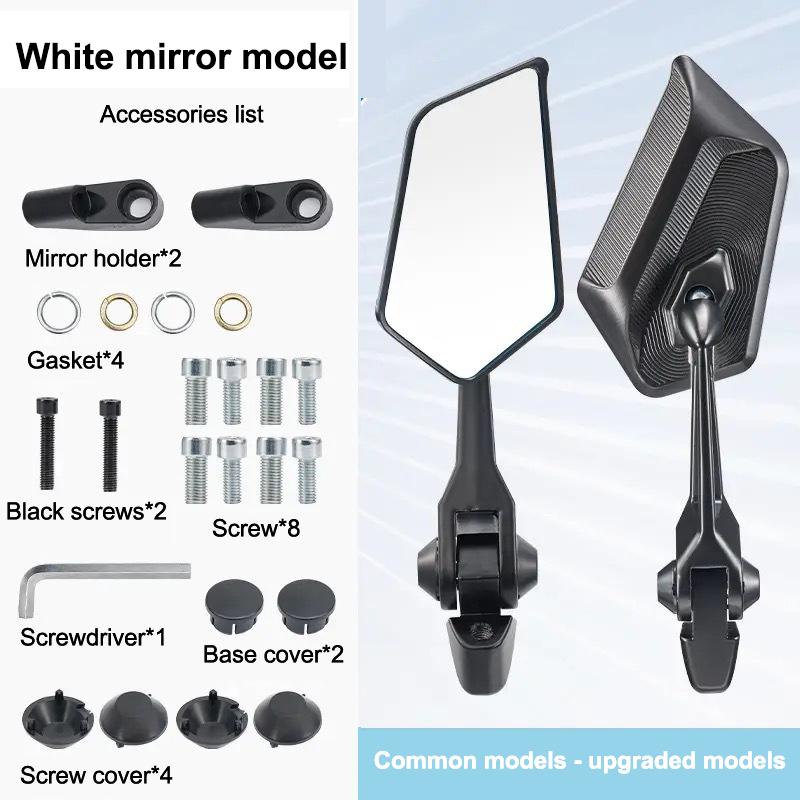 

Street King 8 Alloy Side Mirror for Motorcycles, HD Adjustable Back View Non-Graded 1Pair білий