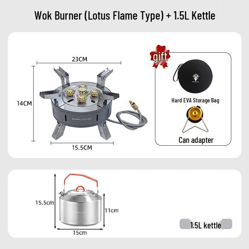 OEING Outdoor Portable Gas Stove with Kettle