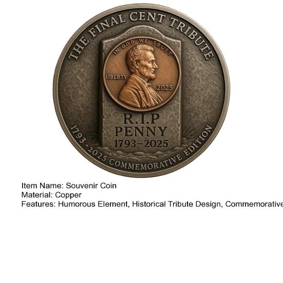 Der letzte Penny Tribut-Token Souvenir-Münze Sammlerqualität Letzte Penny Tribut-Münze mit Vintage-Finish Gedenkmünze