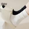 Lightweight Breathable Hosiery Crew Socks for Women, Solid Color Mid-calf Socks, Non-binding Daily Wear Cotton Yoga And Sports, Comfortable Casual Non