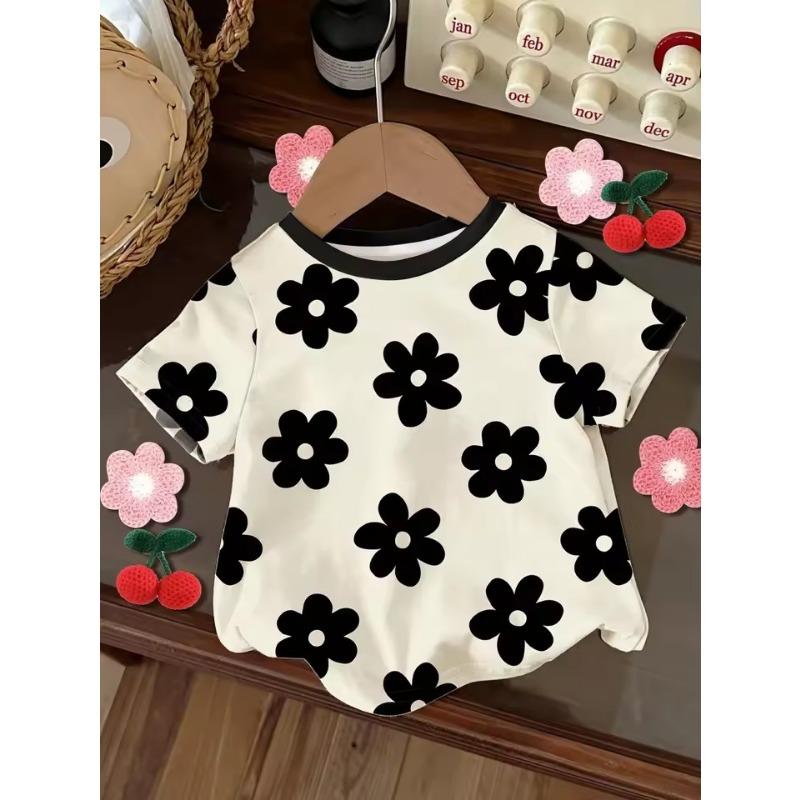 

Одежда для девочек Летняя футболка с 3D-принтом Кавайный графический кот Детская одежда для девочек для улицы с коротким рукавом Повседневный детский топ для девочек 170