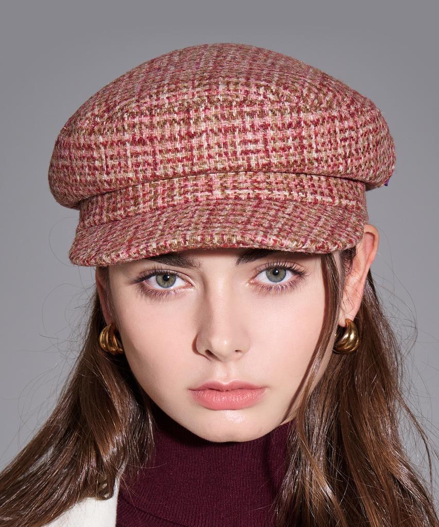 Hwaiteusaenjeu Purple Label Harris Tweed Sailor'S Cap Huckleberry Pink