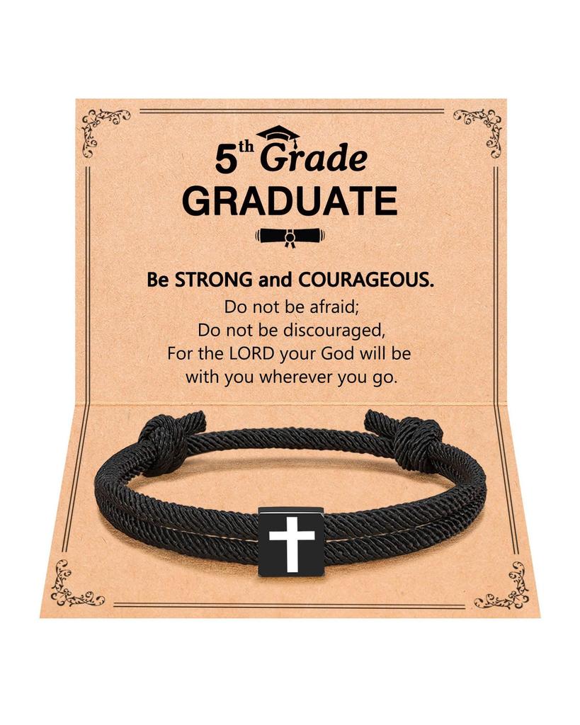 Easter Basket Stuffers for Teens Men Women Inspirational Religious Bible Verse Joshua 1:9 Cross Bracelet