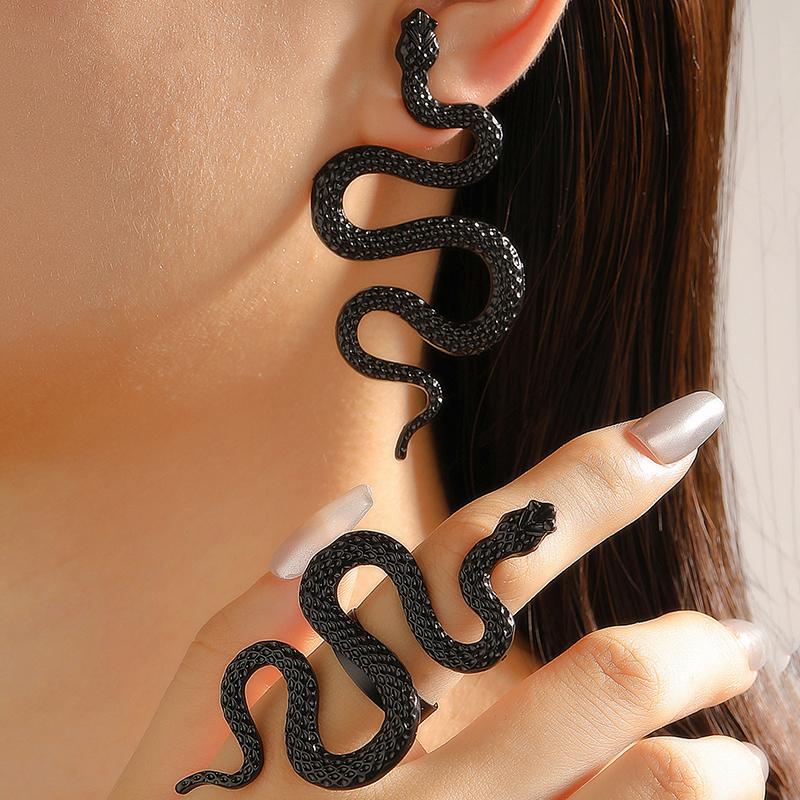 1Pcs/Set Vintage Snake Shaped Bracelets For Women Men Exquisite Punk Ring Personalized Earrings Party Jewelry Accessories Gifts