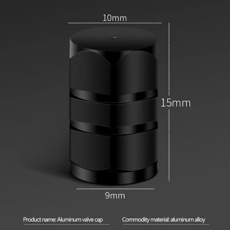 Aluminum Alloy Car Tire Valve Caps Airdust Waterproof Tyre Rim Stem Cover for Automobiles Motorcycles Bikes 4Pcs