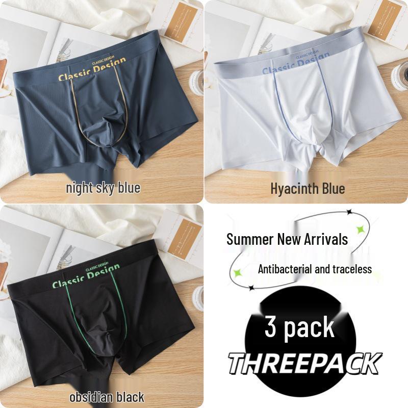 Eisseiden Herren Schnelltrocknende Nahtlose Boxer-Slips: Antibakteriell, Hautfreundlich, Nacktes Gefühl