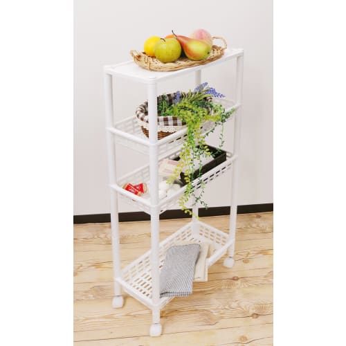 Izumi Kasei Vita Long Rack T4-Tier Kitchen Cart with Casters, 3749