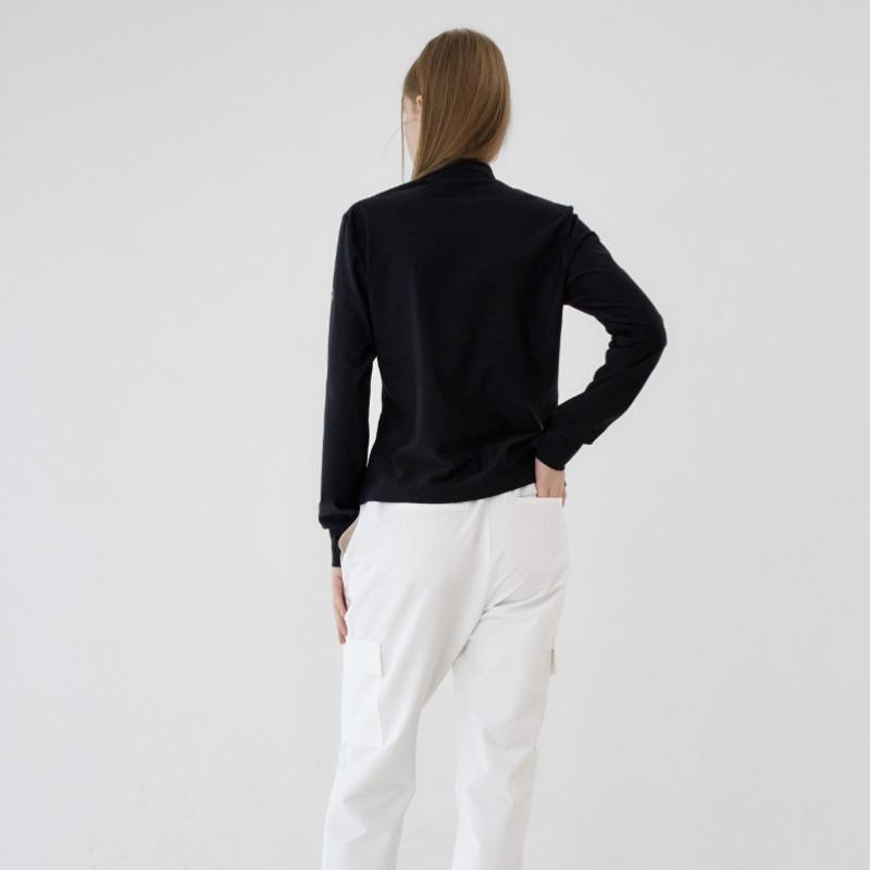 Goxo Mock Neck Long Sleeve Black Heart Logo