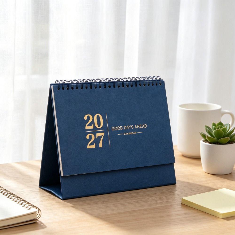 Morandi Color 2027 Desk Calendar Paper Flip Calendar Durable Academic Planner Desktop Decoration
